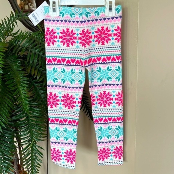 Brand New Carter’s Colorful Snowflakes Hearts Winter Cozy Lining Leggings - Picture 6 of 13